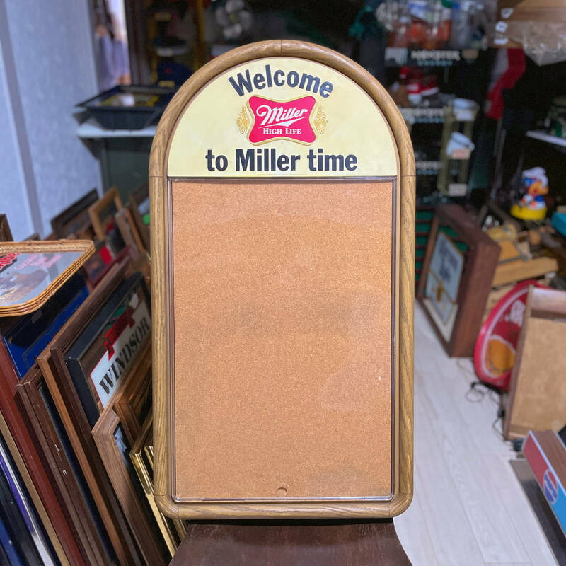 【コルクメニューボード】1984年製 Miller High Life (ミラー ハイライフ) コルクボード ブラウン