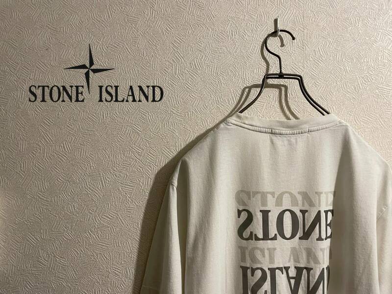 ◯ STONE ISLAND リフレクター バック ロゴ Tシャツ / ストーンアイランド ウィンドローズ カットソー ホワイト 白 S Mens #Sirchive