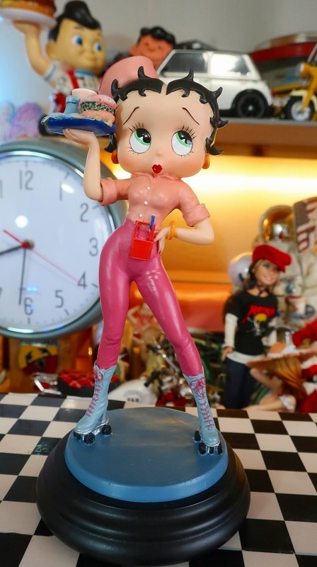 爆レア★絶版 ベティちゃん Betty Boop アメリカンダイナー ウェートレス フィギュア スタチュー ピンク アメリカングラフィティ風