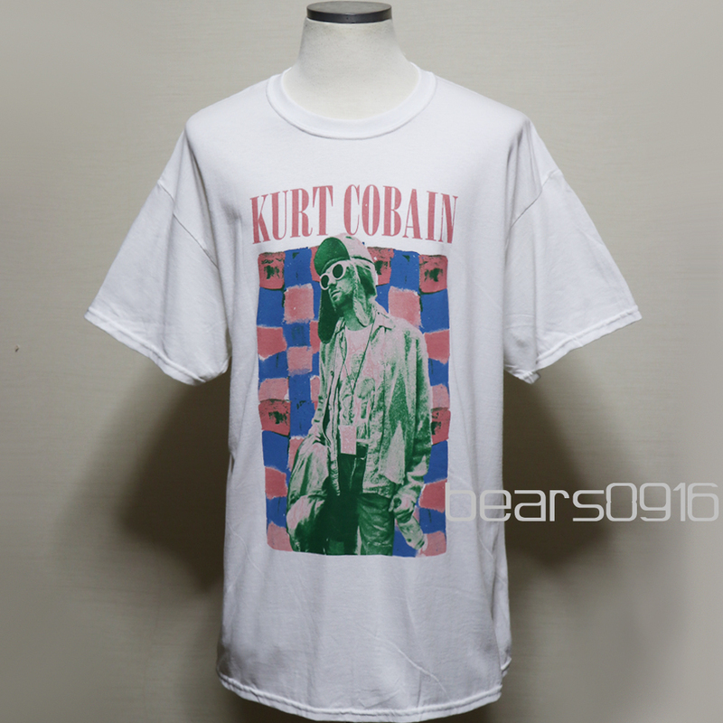 アメリカ購入 新品デッドストック Kurt Cobain カートコバーン Nirvana ニルヴァーナ フォトＴシャツ 白 XL