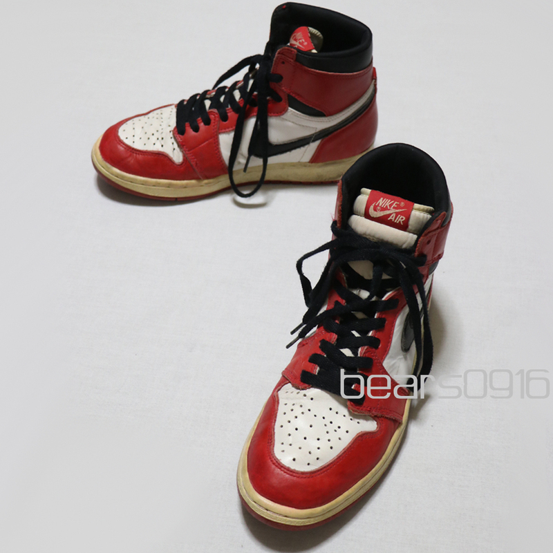 訳ありUSED品 94年 NIKE AIR JORDAN 1 HIGH 941202 Y2-3 エア ジョーダン 1 ハイ シカゴ 白赤黒 8.5(26.5cm)