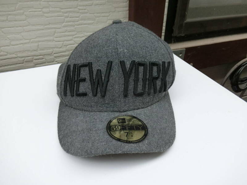 NEW ERA (ニューエラ)× MARC JACOBS (マークジェイコブス) newyork ニューヨーク 59FIFTY ベースボールキャップ 灰 グレー 7 5/8 ㎝