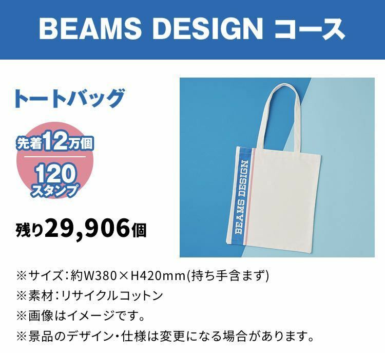 新品☆BEAMS DESIGNトートバッグ☆ローソン 景品1 ビームス コラボグッズ 春のおでかけフェア2023 ブルー 鞄 かばん エコバッグ 肩がけ