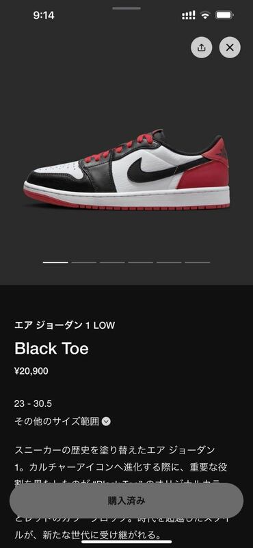 【送料無料】Nike Air Jordan 1 Retro Low OG Black Toeナイキ エアジョーダン1 レトロ ロー OG ブラック トゥ　27.0cm