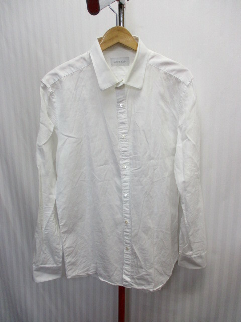 カルバンクライン　白シャツ　メンズL　ホワイトシャツ　ドレスシャツ　ビジネスシャツ　ワイシャツ　長袖シャツ　CK　06282