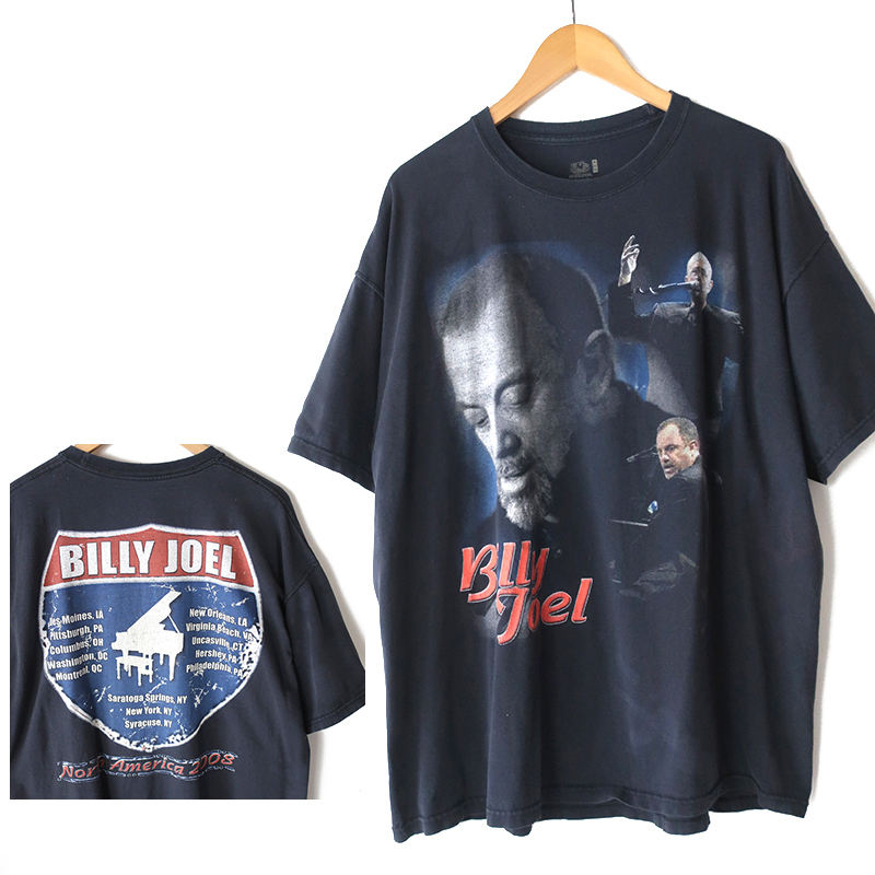 US輸入 BILLY JOEL ビリージョエル USAツアー Tシャツ FRUIT OF THE LOOM ブラック(XL) 音楽系 ミュージックT