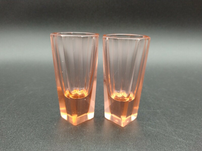 ショットグラス リキュールグラス 2個 アンティーク ガラス コップ