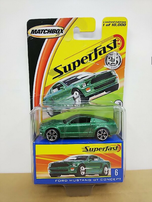 ■ MATCHBOX SUPERFASTマッチボックス 1/64ほど FORD MUSTANG GT CONCEPT グリーンメタリック フォードマスタング ミニカー