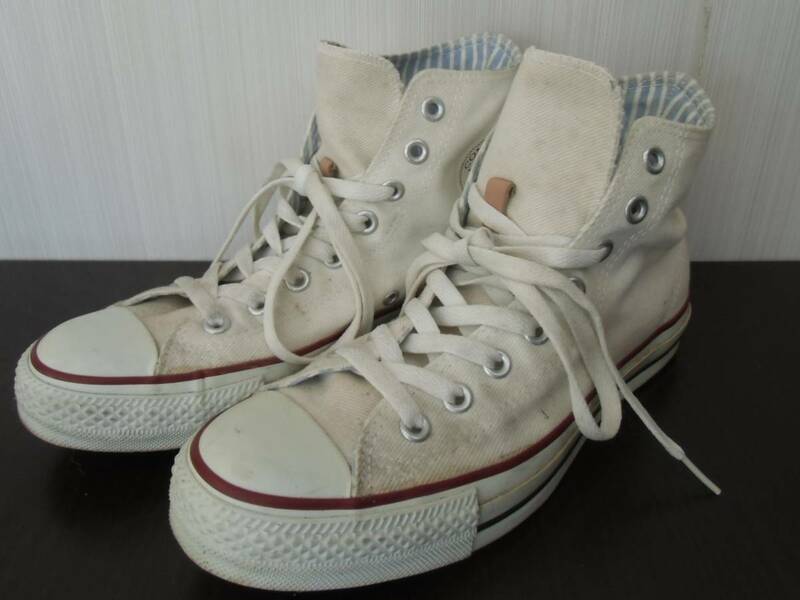 CONVERSE ハイカットスニーカー コンバース オールスター 25cm キャンバス 白　⑭