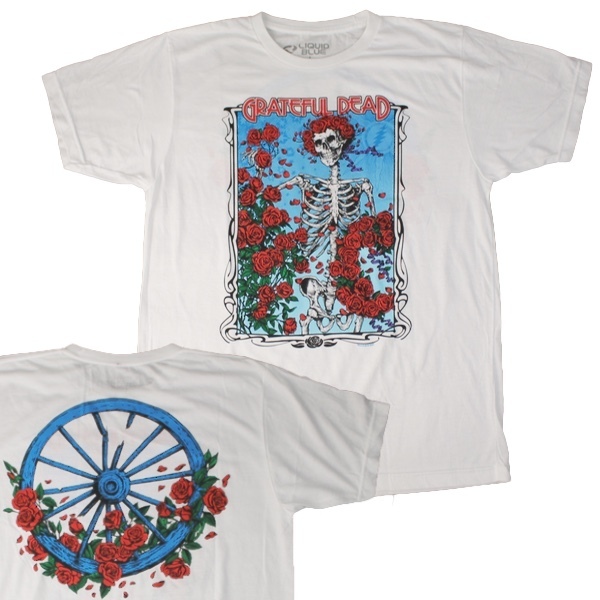 (L) グレイトフルデッド GRATEFUL DEAD バンドTシャツ BERTHA WHEEL & ROSES オフィシャル新品【メール便可】 [9018030]