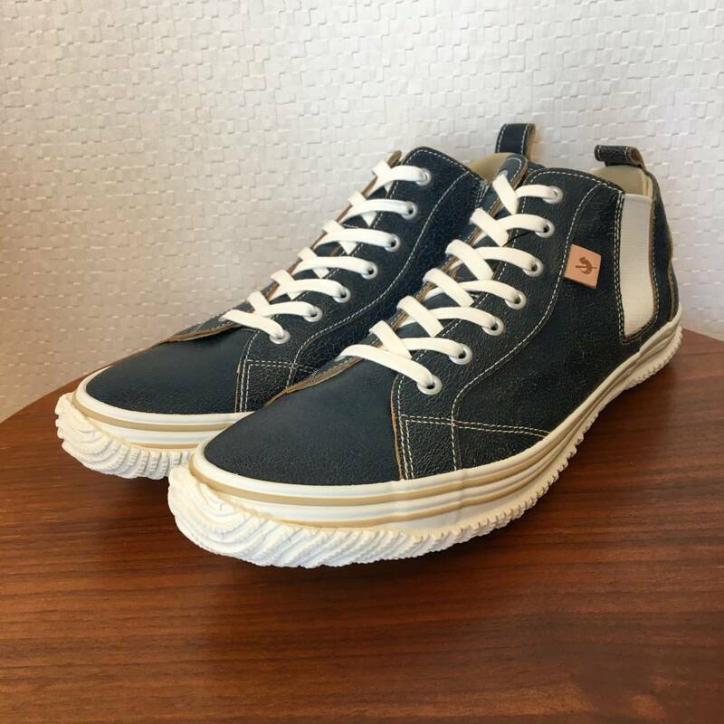 LL サイズ (27.5cm) | スピングルムーブ SPM-442V クラッキング加工 ネイビー カンガルーレザー Japan 日本製 靴 (新品)(即決)(正規品)