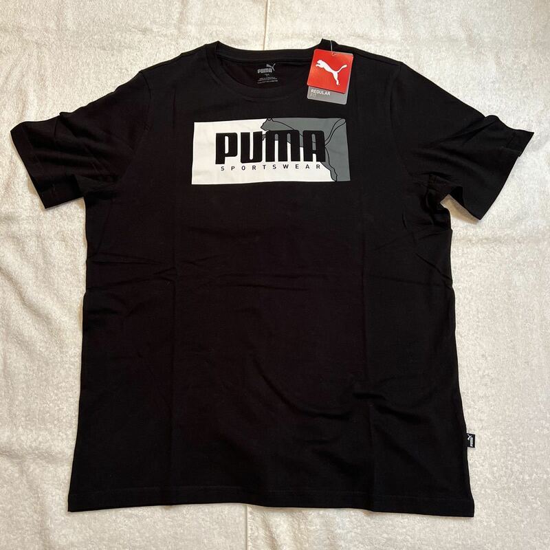 ☆PUMA（プ－マ）メンズBOX GRAPHIC TEE 半袖Tシャツ《品番 816304-01》Lサイズ【ブラック系】C☆