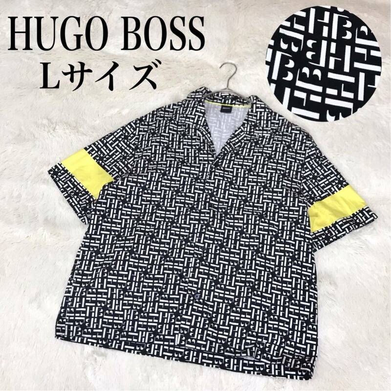美品 HUGO BOSS ヒューゴボス モノグラム ビッグシルエット シャツ