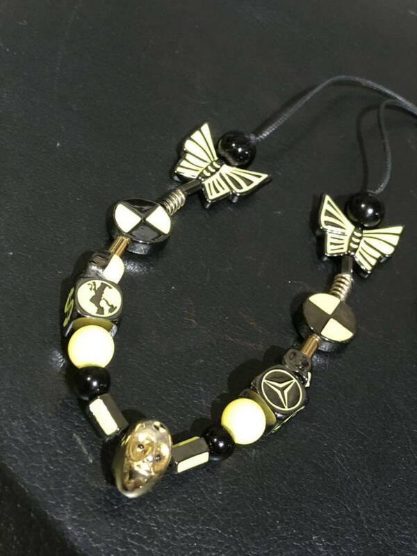 EVAE MOB エバーモブ Testing Smiley Necklace ネックレス ブラック イエロー　FK