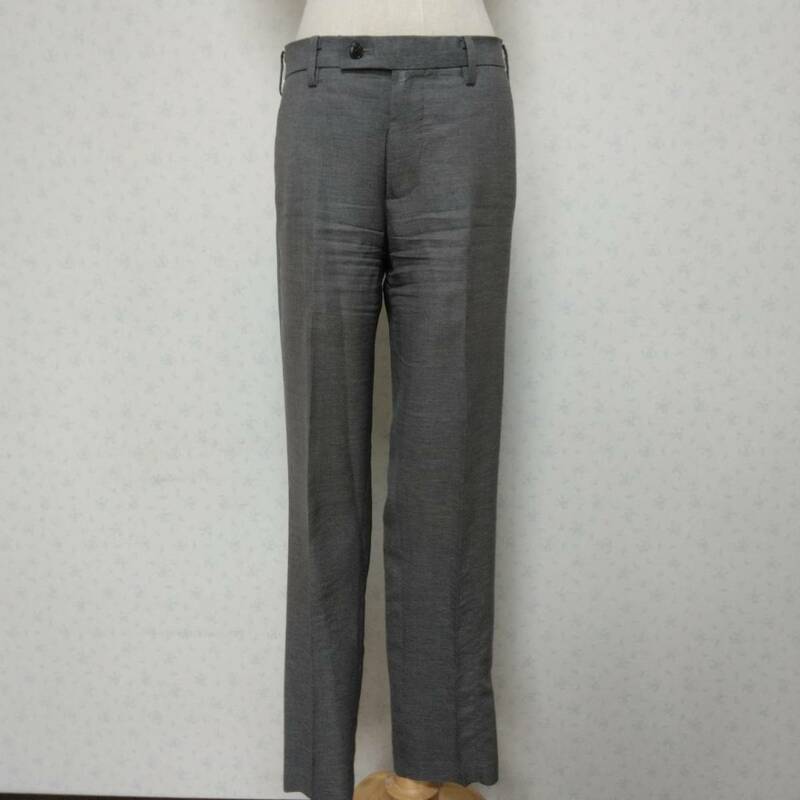 305 UNIQLO ユニクロ パンツ スラックス グレー系 W73cm ポリエステル100％ ビジネス フォーマル ベーシック USED メンズ