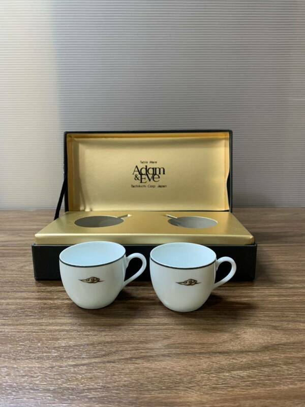 1円スタート Table Ware Adam&Eve シーヌ ペアデミタスコーヒーセット コーヒーカップ マグカップ 2個 Tachikichi Corp. Japan (石川42