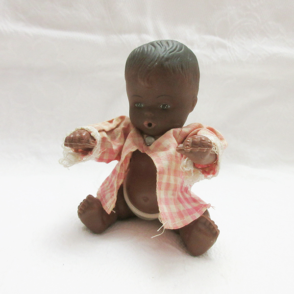 ■ソフビ フィギュア 人形 黒人 赤ちゃん 子供 香港製 ヴィンテージ レトロ
