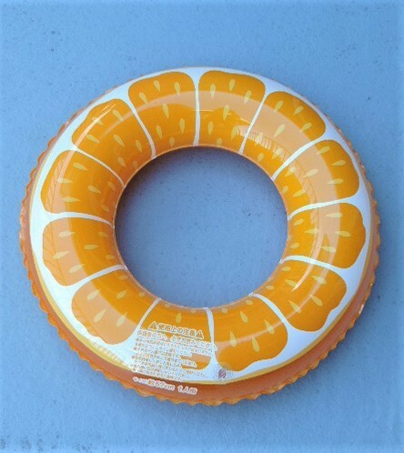 ☆オレンジ模様 浮き輪 約５７ｃｍ 水遊び・海水浴・プール☆
