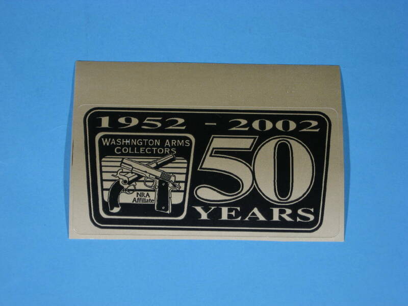 貴重 ワシントン アームズ コレクター 創立50周年記念 ステッカー WASHINGTON ARMS COLLECTORS STICKER 1952-2002 (中古・未使用・美品)