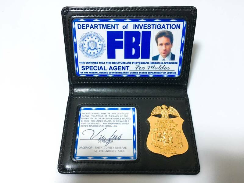 ◆ アメリカ ドラマグッズ エックスファイル The X-Files フォックス モルダー FBI アメリカ合衆国連邦捜査局 バッジ付きIDケースセット ◆