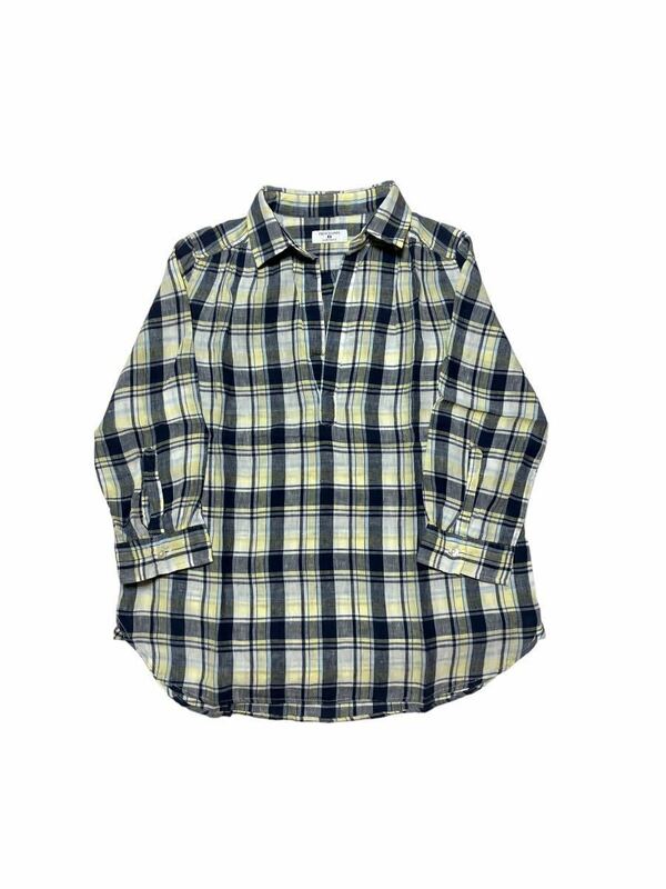 ROPE PICNIC フレンチリネン スキッパー チェックシャツ size38【1197】