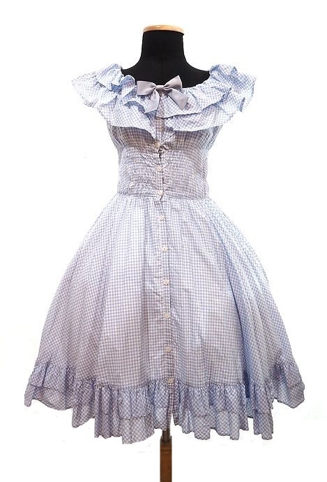 Victorian Maiden ギンガムチェックレースリボンドレス ワンピース ヴィクトリアンメイデン