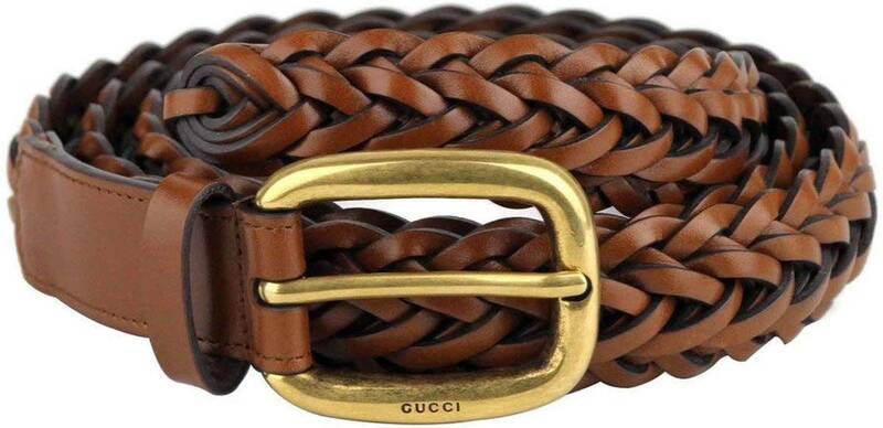 Gucci グッチ ベルト ブラウン Women's Braided Leather Belt with Gold Buckle 380606 2535 Brown 95cm