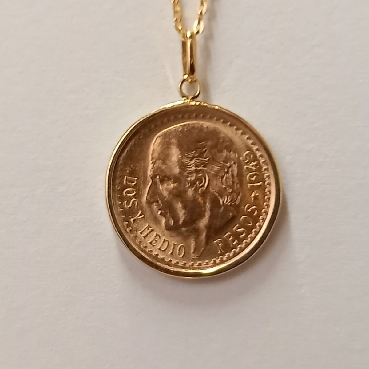 新品　K18　メキシコ2.5ペソ金貨　ペンダント