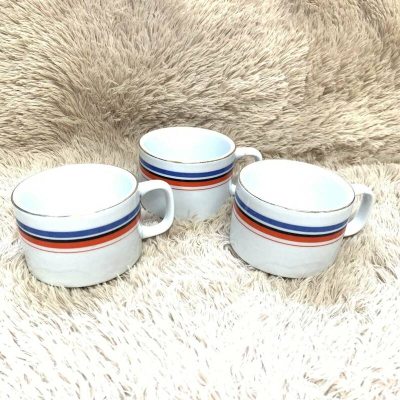 昭和レトロ　コーヒーカップ マグカップ スープカップ 3個セット(05015