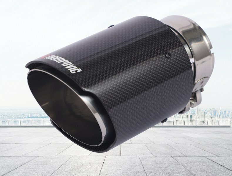 即決) Akrapovic マフラーカッター 炭素繊維 エンドパイプ ステンレスヒートタイプ