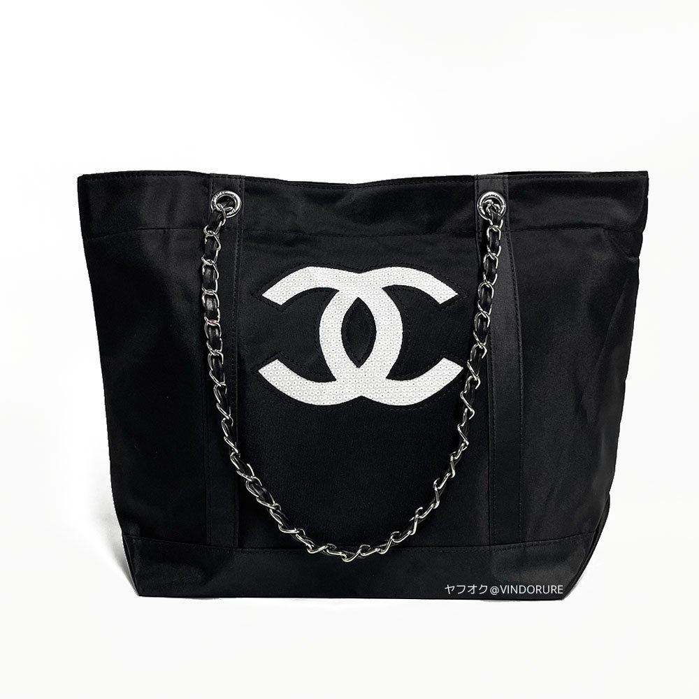 非売品 トートバッグ チェーン スパンコール chanel precision ホワ