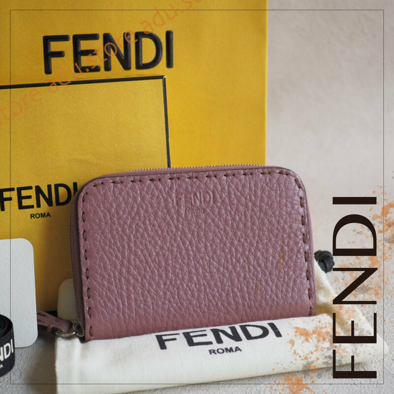 未使用美品★ フェンディ FENDI セレリア カードケース 8M0313 コインケース コンパクト ウォレット ピンク ブランド メンズ レディース