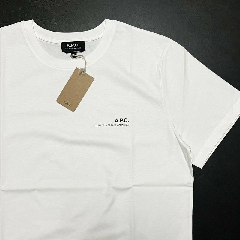 M 新品 A.P.C. アーペーセー Item Tシャツ 白 ホワイト アイテム TEE ロゴT ワンポイントロゴ アイテムT APC