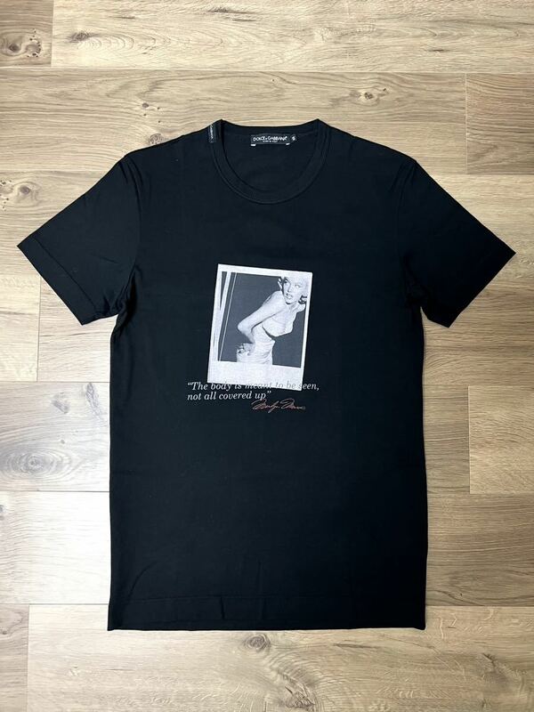美品 レア DOLCE&GABBANA マリリンモンロー フォトプリント T シャツ ブラック サイズ48 (サイズ44・サイズ46の方も着用可)