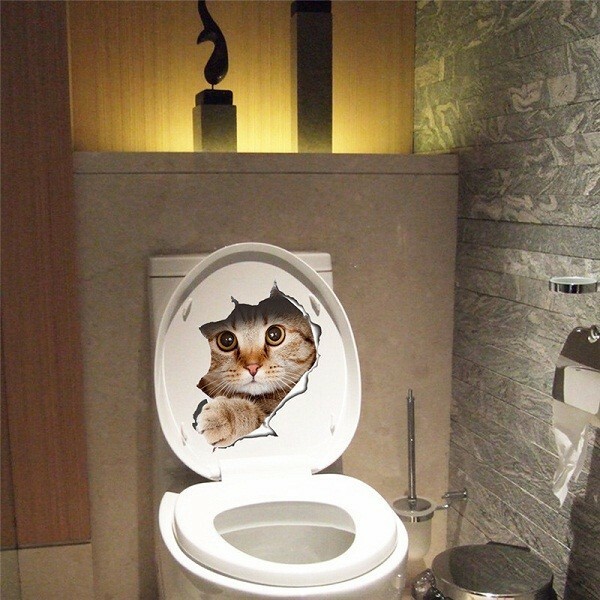 【新品】 ウォールステッカー ねこ 猫 壁紙 トイレ 剥がせる １