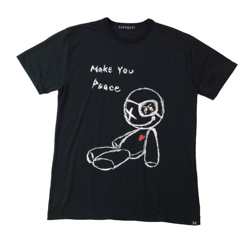 roar guns ロアー ガンズ Make You Peace 二丁拳銃 スワロフスキー 半袖Tシャツ カットソー ブラック 黒 1 送料250円