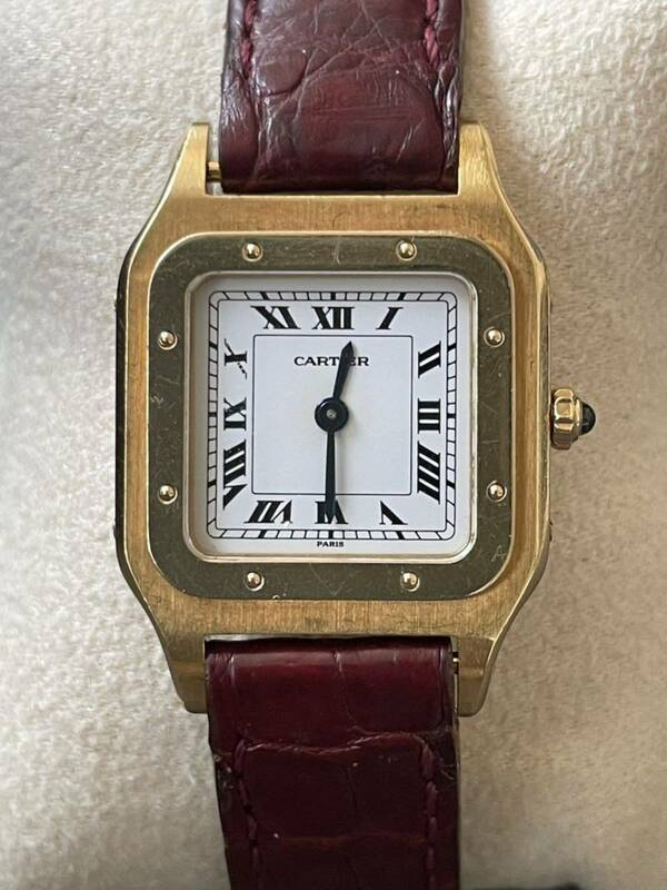 1980年代 カルティエ アンティーク 18KYG サントス 時計 手巻 Cartier 18金 