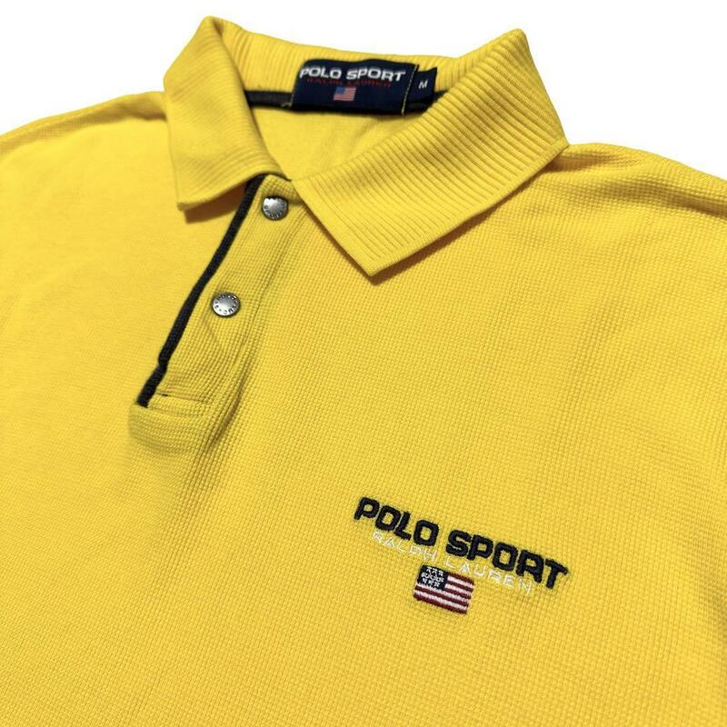 【訳あり品】90s POLO SPORT ポロスポーツ　星条旗　半袖ポロシャツ