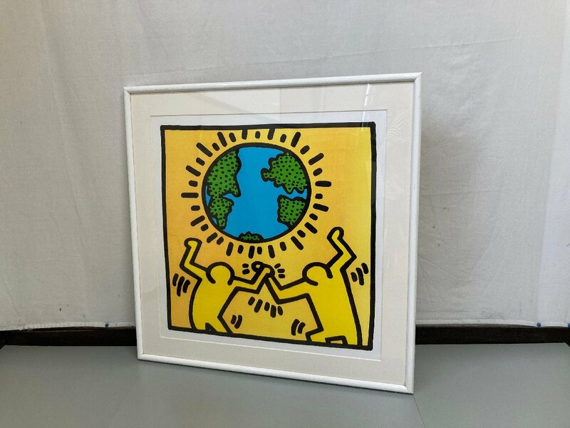 Keith Haring キースヘリング ポップ アート フレーム ニューヨーク フランス ストリート オフセット 額 地球 PRINTED IN FRANCE