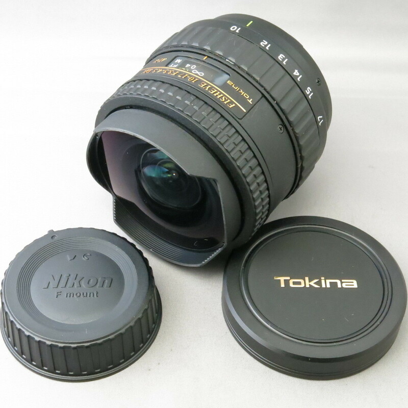 【美品】TOKINAトキナー　ニコン用10-17mmF3.5-4.5DX FISHEYE　NIKONニコンFマウント★NO.7326