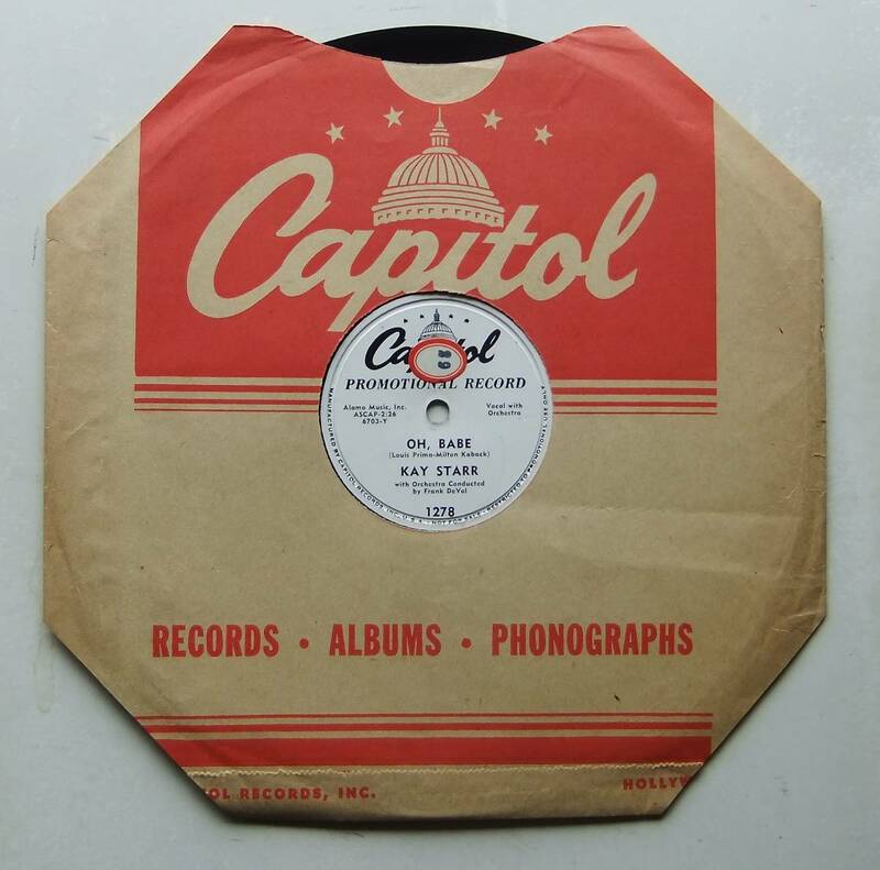 ◆ KAY STARR / Oh, Babe / Everybody's Somebody's Fool ◆ Capitol 1278 (78rpm SP:promo) ◆