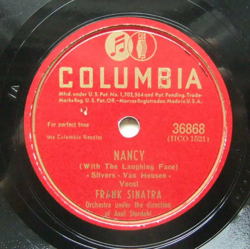 ◆ FRANK SINATRA / Nancy / Cradle Song ◆ Columbia 36868 (78rpm SP) ◆ V