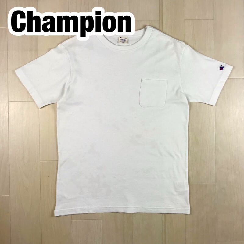 champion チャンピオン 半袖Tシャツ ホワイト M ワンポイントロゴ