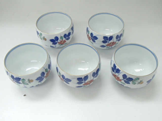 #53833【保管品】有田焼 西山 湯飲み 5客 陶器 湯呑み