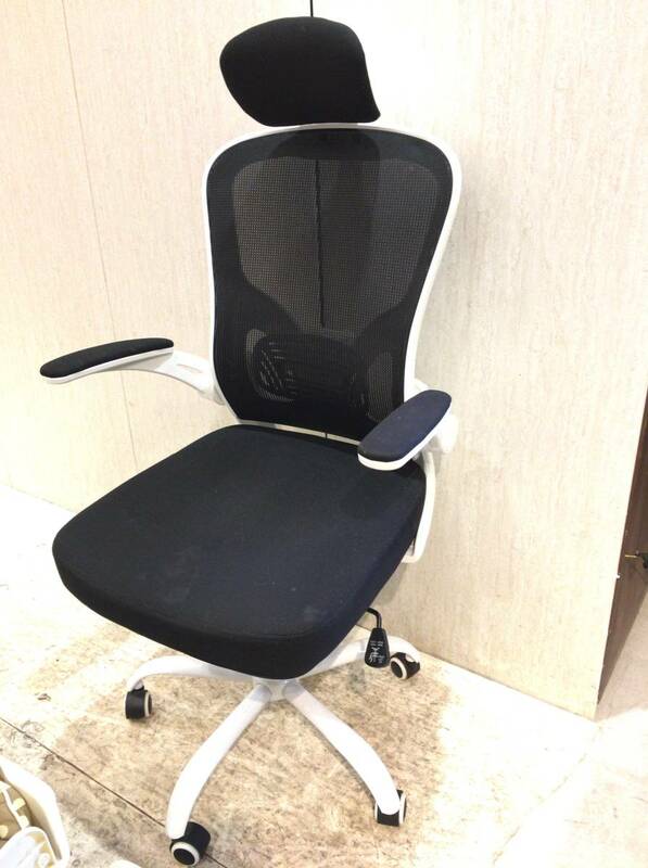 ■9407■オフィスチェア ホワイト 白 パソコンチェア 事務椅子 ゲームングチェア 勉強机用椅子 スツール 高さ調節可能 ハイバックチェア 