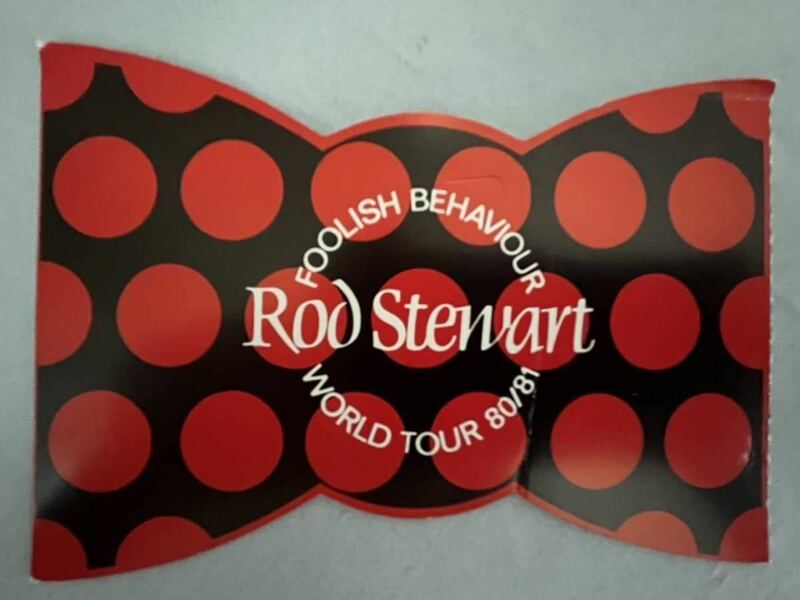 ロッド・スチュワート ☆ ROD STEWART FOOLISH BEHAVIOUR WORLD TOUR 80/81☆ 1981年5月12日日本武道館 ☆ コンサートチケット半券