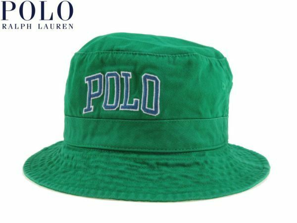 POLORalphLauren ポロラルフローレン 『POLO』刺繍ロゴ コットンハット HAT グリーン 480 L/XLサイズ