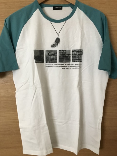 『COMME CA ISM (コムサイズム) プリント 半袖Tシャツ』 Lサイズ 【未使用・新品】