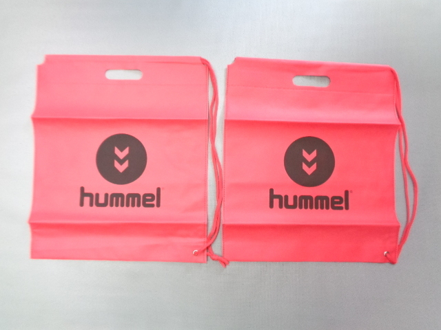 赤 2ヶセット hummel ヒュンメル 紐付きペパーバッグ 不織布 新品