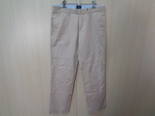 b1151◆GAP KHAKIS ストレートフィット チノトラウザーズ◆ギャップ size31 ベージュ色 コットン100％ チノパン メンズ ボトムス 5G